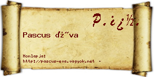 Pascus Éva névjegykártya