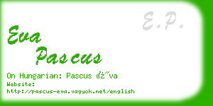 eva pascus business card